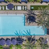 Exterior building, palm trees, birds-eye view